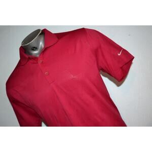 25341 Nike Golf Polo Shirt Tour Performance Pink Polyester Size Large Mens